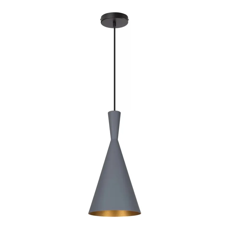 suspension-moderne-grise-lustre-plafonnier-conique-culot-ampoule-e27