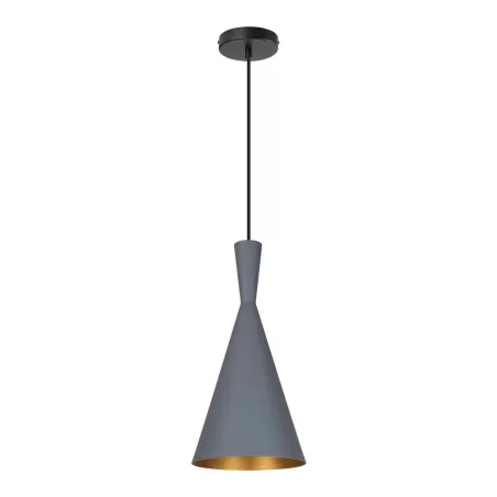 suspension-moderne-grise-lustre-plafonnier-conique-culot-ampoule-e27