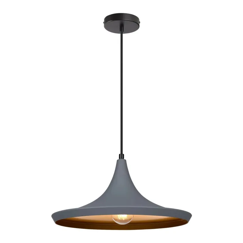 suspension-moderne-grise-lustre-plafonnier-culot-ampoule-e27