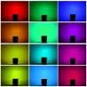 Projecteur led 10w ultra plat ip66 multi-couleurs rgb-rvb-rocaille-jardin ir radio