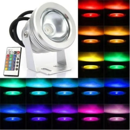 Projecteur spot rgb couleur LED exterieur Lumiere Eclairage Lampe Ampoule 12v IP67 + telecommande