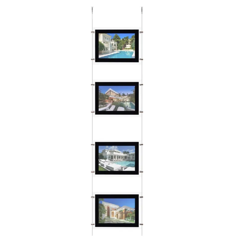 kit affichage led pour photo agence immobiliere vitrine enseigne feuille a4
