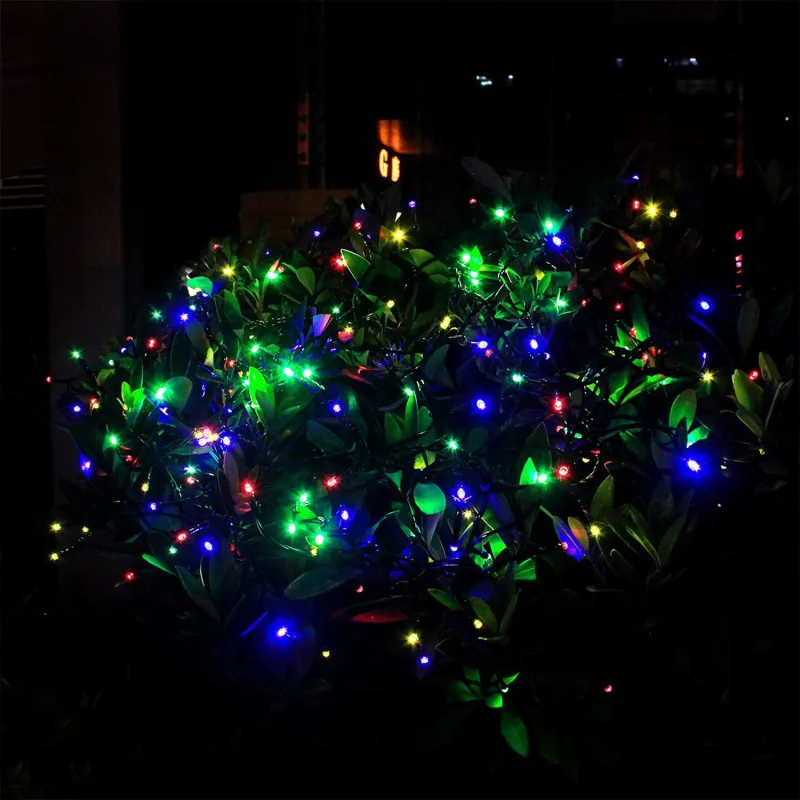 guirlande solaire led 21 metres jardin extérieur couleurs rgb programme automatique