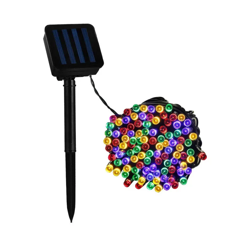 guirlande solaire led 21 metres jardin extérieur couleurs rgb programme automatique