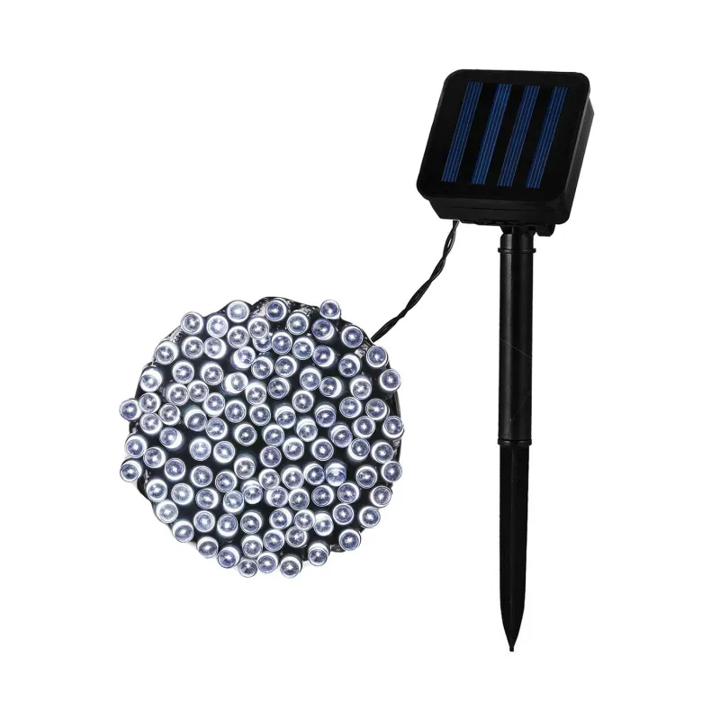 guirlande solaire led 21 metres jardin extérieur couleurs blanc programme automatique