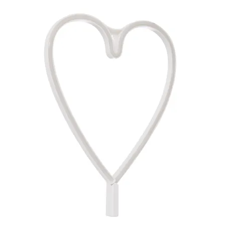lampe néon led sur piles forme de coeur rose