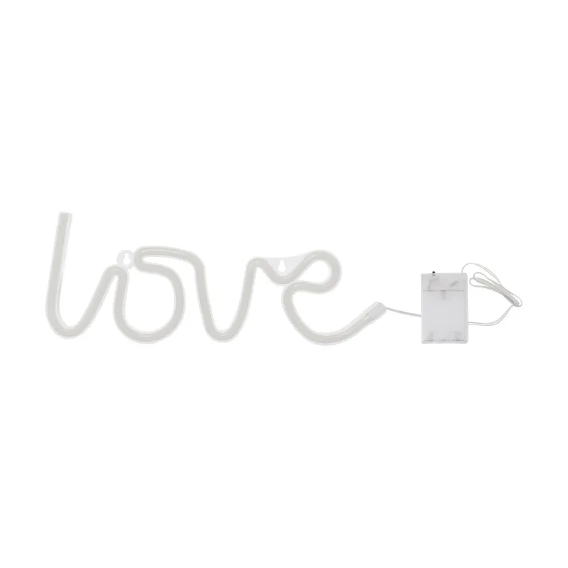 Lampe néon led sur piles forme de love amour rose