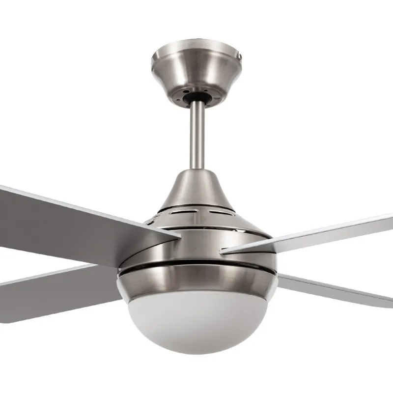 ventilateur de plafond radio 4 pales inox-3 vitesses-diametre 1100mm-15w led
