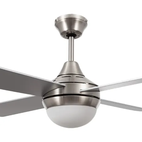 ventilateur de plafond radio 4 pales inox-3 vitesses-diametre 1100mm-15w led