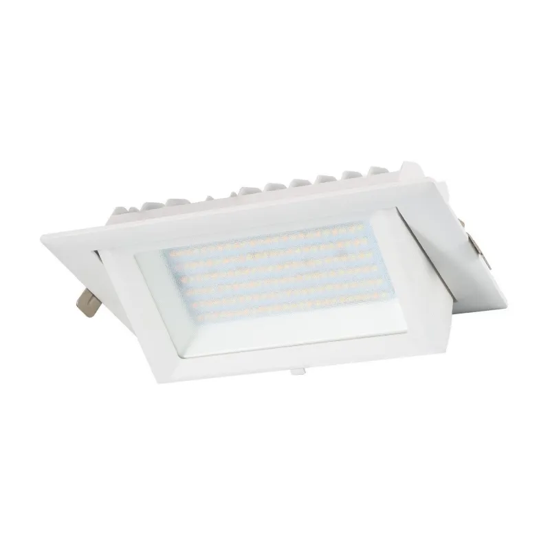 led encastrable 38w orientable rectangulaire blanc type halogene iodure 230x130mm-5000 lumens