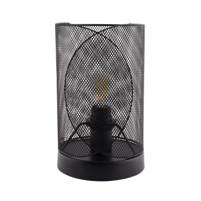 lampe-de-table-noire-culot-e14-style-cage-grillage-noir