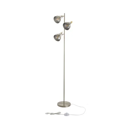 lampadaire lampe a poser 3 tetes orientable bois et acier-culot e14