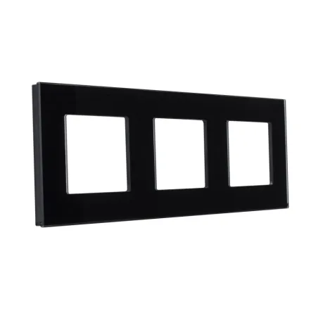 plaque verre triple postes noir ou blanc