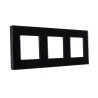 plaque verre triple postes noir ou blanc