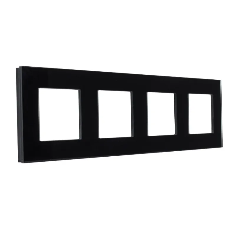 plaque-verre-quatre-postes-noir-ou-blanc