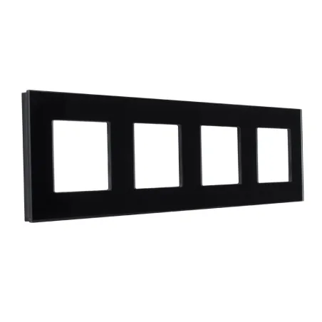 plaque-verre-quatre-postes-noir-ou-blanc