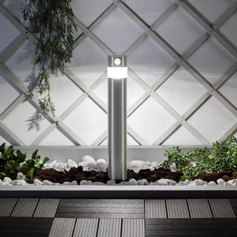 borne balise potelet solaire 30cm detecteur de mouvement 6m-led 0.5w-75 lumens 3000k-4000k-6000k