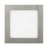 extra plat downlight dalle encastrable carré inox gris 12w-1000 lumens