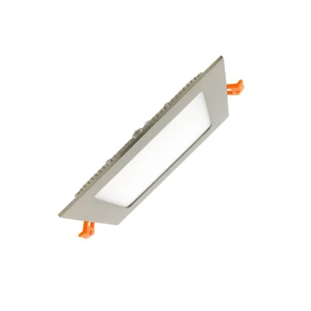extra plat downlight dalle encastrable carré inox gris 12w-1000 lumens
