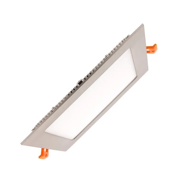 extra plat downlight dalle encastrable carré inox gris 15w-1200 lumens