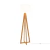 lampadaire sur pied bois 149 cm abat-jour blanc culot e27