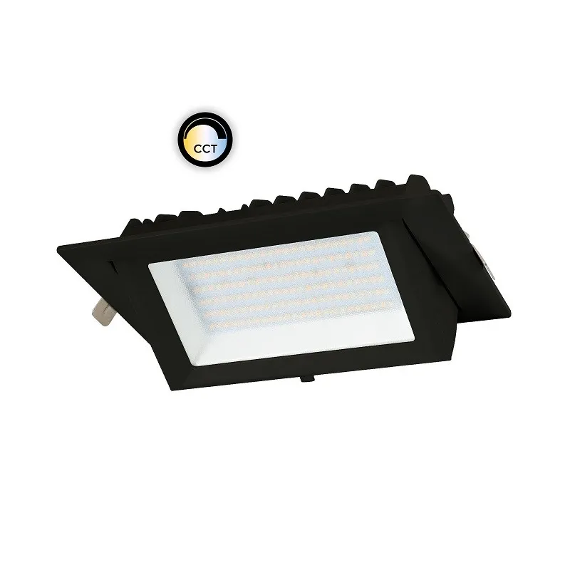 downlight-escamotable-38w-led-rectangulaire-noir-encastrable-5000-lumens-selectionneur-de-teintes-cct