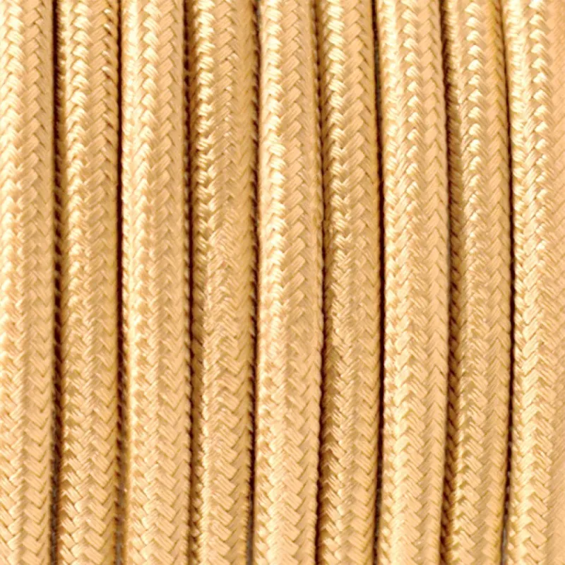 câble cordon tissu corde textile doré au mètre