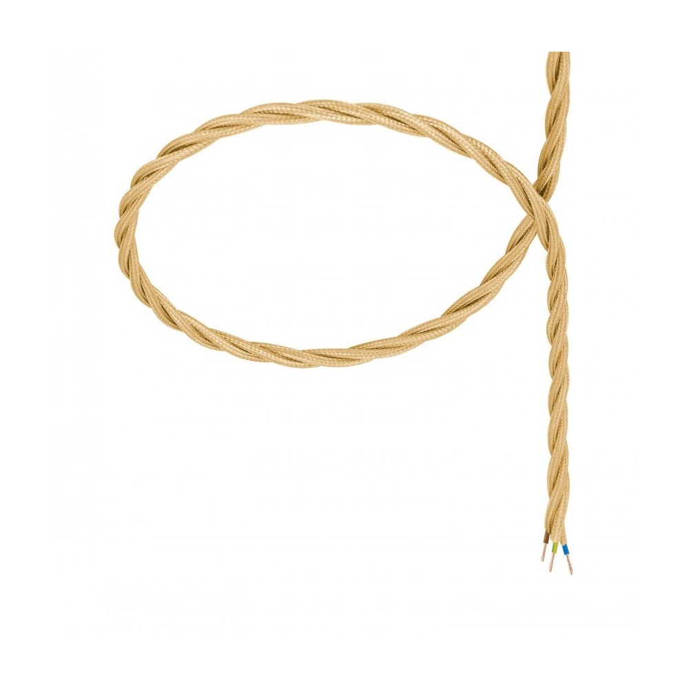 câble cordon tissu corde textile tressé doré au mètre