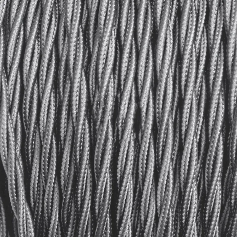 câble cordon tissu corde textile tressé gris au mètre