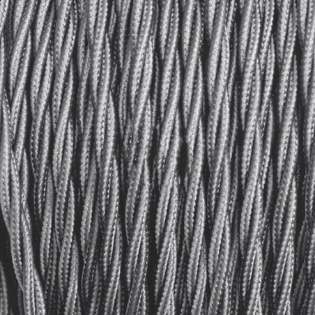 câble cordon tissu corde textile tressé gris au mètre