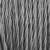 câble cordon tissu corde textile tressé gris au mètre