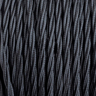 câble cordon tissu corde textile tressé noir au mètre