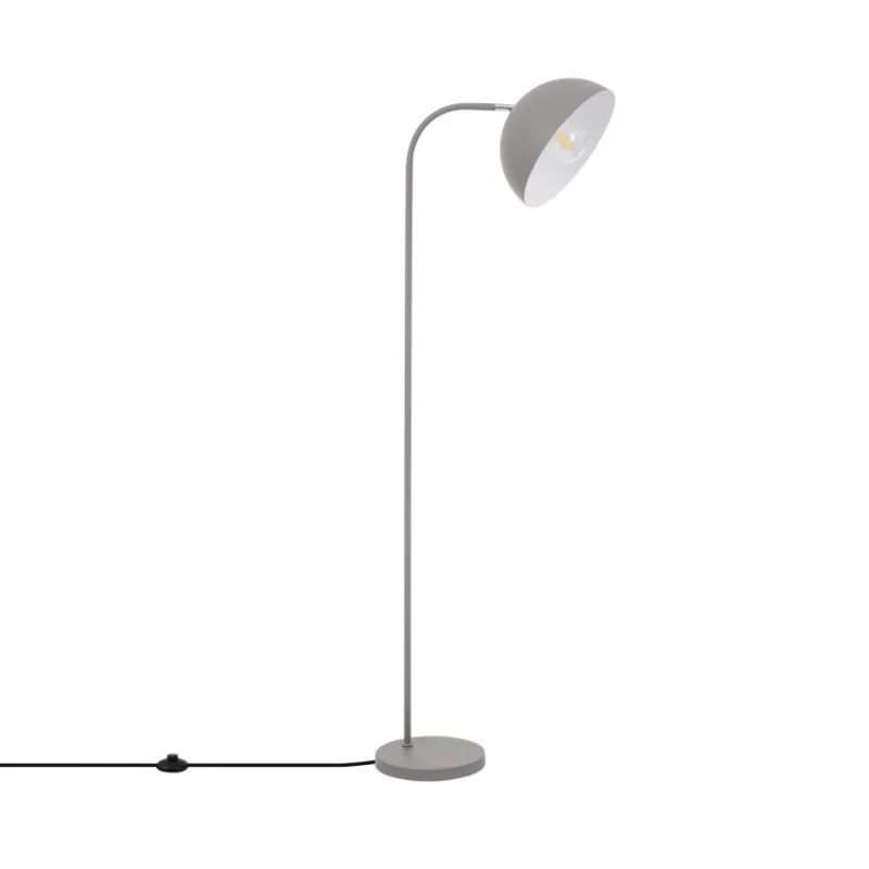 lampadaire 153cm gris culot e27 pied aluminium vintage