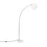 lampadaire 179cm arc chrome et blanc culot e27 pied aluminium moderne
