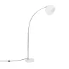 lampadaire 179cm arc chrome et blanc culot e27 pied aluminium moderne