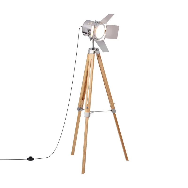 lampadaire-140cm-chrome-culot-e27-pied-bois-et-metal-retro