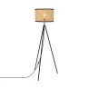 lampadaire 145cm abat-jour rotin culot e27 pied noir