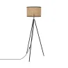 lampadaire 145cm abat-jour rotin culot e27 pied noir