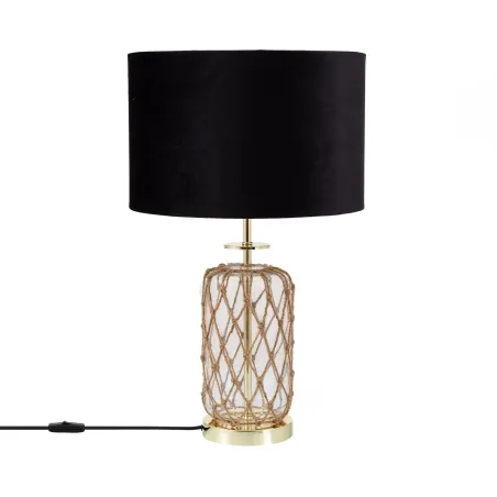 lampe-sur-pied-verre-culot-e27-abat-jour-noir-retro