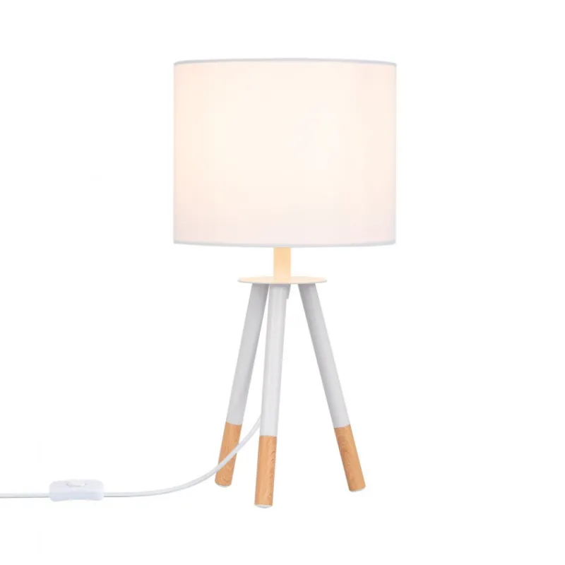 lampe-sur-pied-table-aluminium-blanc-abat-jour-blanc-culot-e27