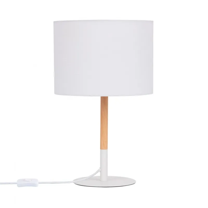 lampe-sur-pied-table-aluminium-blanc-abat-jour-blanc-culot-e27