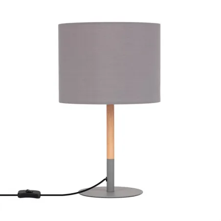 lampe sur pied table aluminium abat-jour gris culot e27