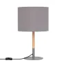 lampe sur pied table aluminium abat-jour gris culot e27