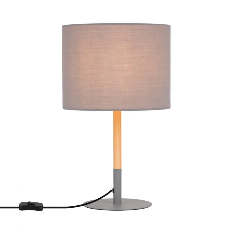 lampe sur pied table aluminium abat-jour gris culot e27