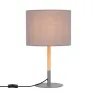 lampe sur pied table aluminium abat-jour gris culot e27