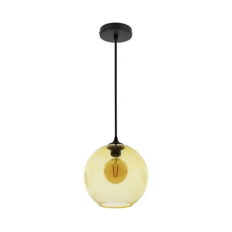suspension-boule-28cm-verre-jaune-culot-e27