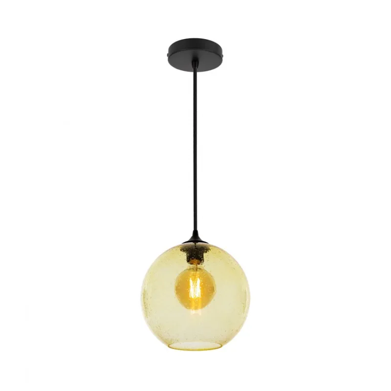 suspension-boule-28cm-verre-jaune-culot-e27
