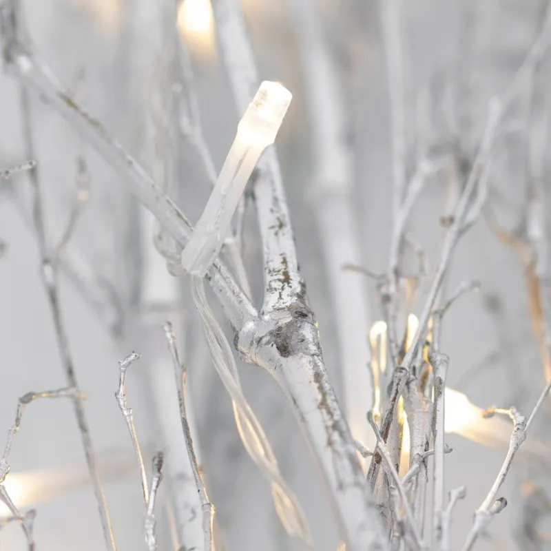 branche arbre 120cm blanc ou doré guirlande led sur piles aa 3000k