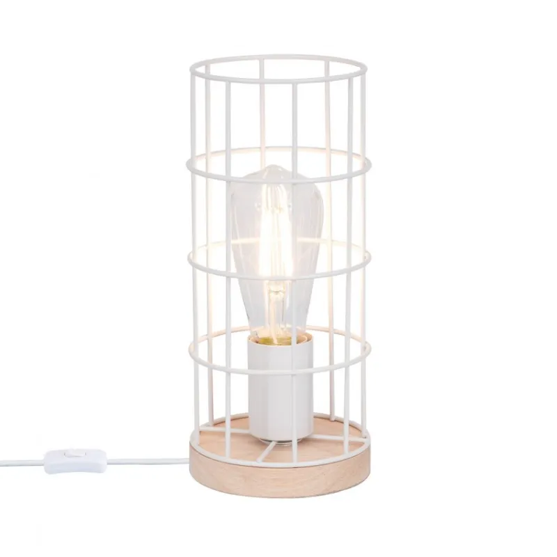 lampe-de-table-bois-grille-blanche-vintage-culot-e27