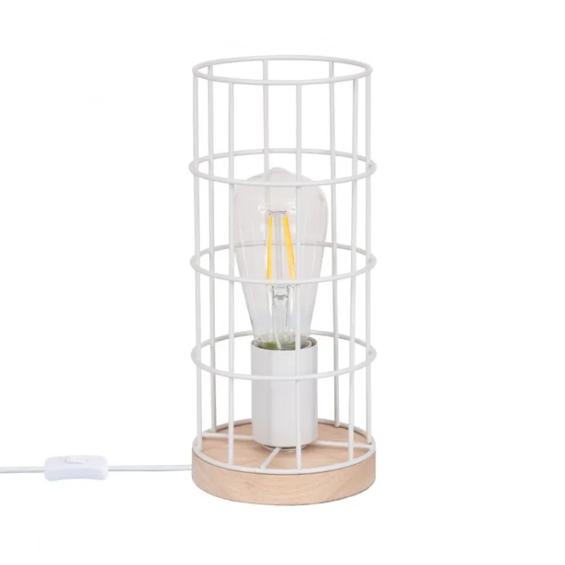 lampe-de-table-bois-grille-blanche-vintage-culot-e27